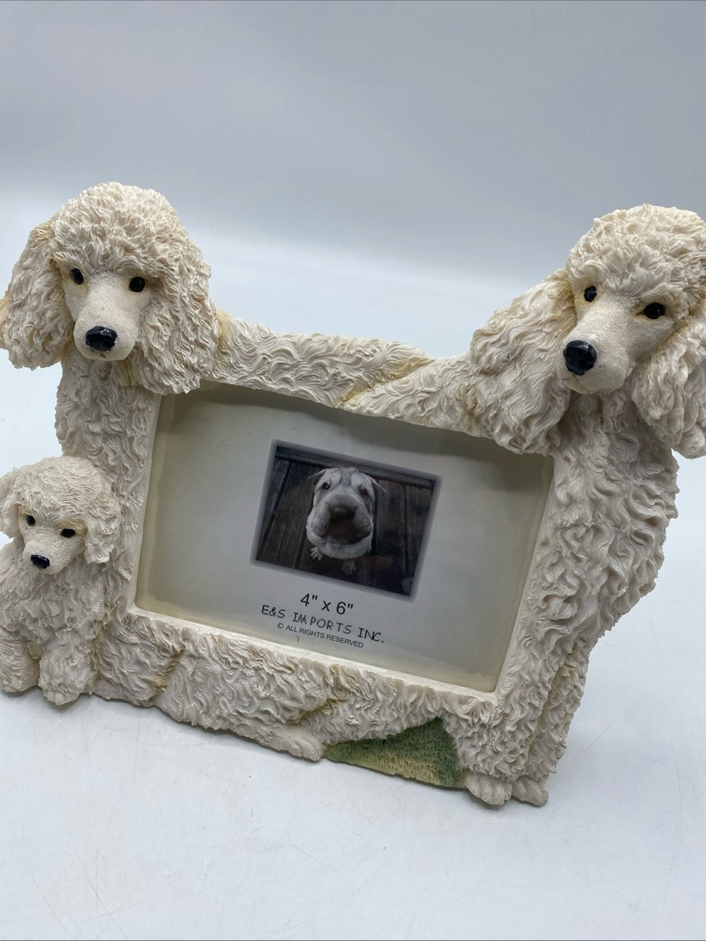 Poodle Picture Frame Resin 4x6 Photo Holder figurine 3D Textured Dog Pet - Picture 5 of 8